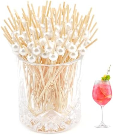 Cocktail Picks Flavored Toothpicks 150PCS White Pearl Fancy Toothpicks for Appetizers 4.7in Cockt... | Amazon (US)