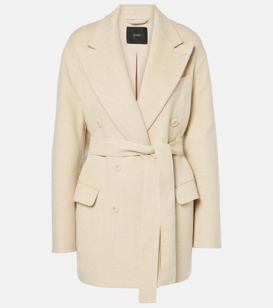 Double-breasted belted wool and silk blazer | Mytheresa (UK)