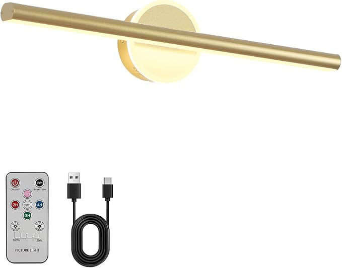 Picture Light, 16inches Art Light,Wireless Picture Wall Light with Remote,Rechargeable Picture Li... | Amazon (US)