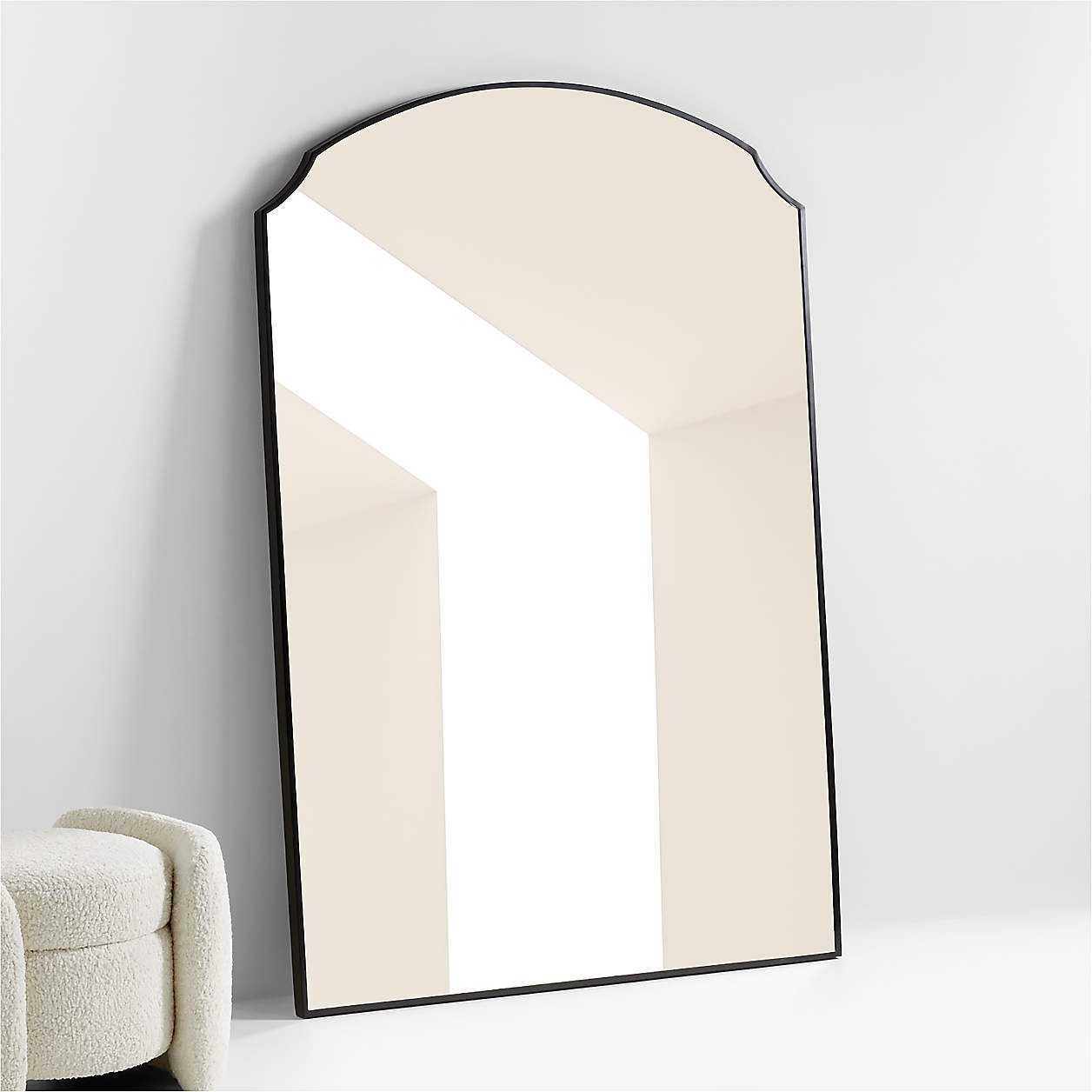 Emmy Black Floor Mirror 48.25"x72" + Reviews | Crate & Barrel | Crate & Barrel