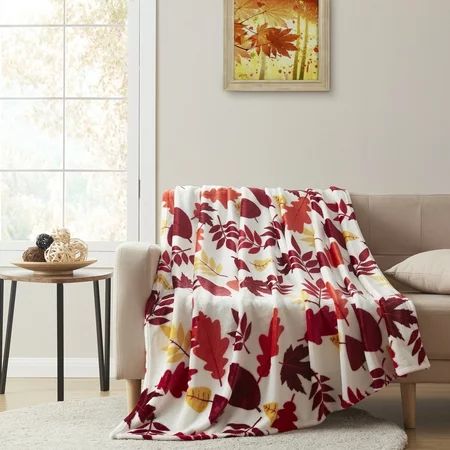 Ultra Soft & Plush Cozy Oversized Hypoallergenic Autumn & Halloween Throw Blanket Covers - Rustic Autumn Leaves | Walmart (US)