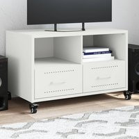 TV Cabinet White 68x39x43.5 cm Steel | Debenhams UK