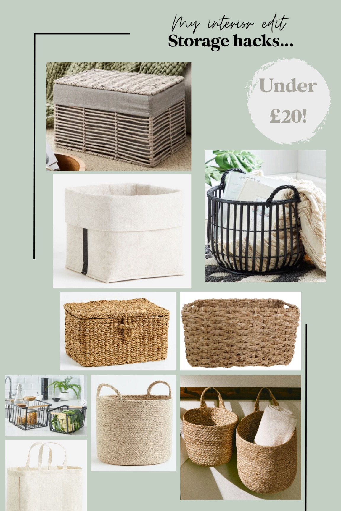 Storage hacks under £20! 🖤 #Storage #Storagehacks 

#LTKfindsunder100 #LTKhome #LTKfindsunder50