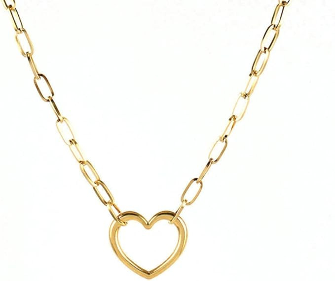 Stainless Steel Geometry Round Pendant Necklace for Women Necklace Heart Necklaces Smiley Chain C... | Amazon (US)