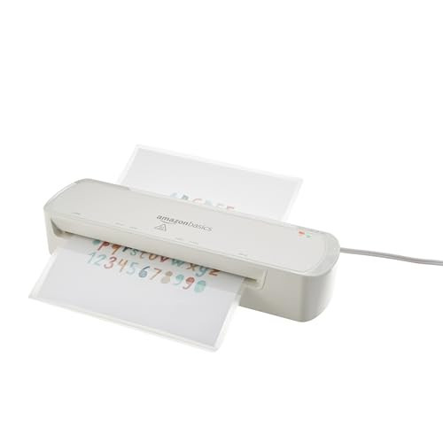 Amazon Basics 9 inch Thermal Laminator Machine for Documents and Photos, Easy to Use for Home Office or School, White | Amazon (US)