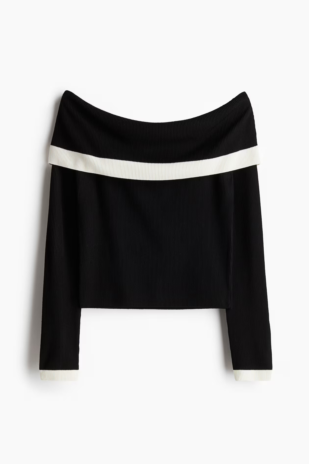 Rib-Knit Off-the-Shoulder Top | H&M (US + CA)