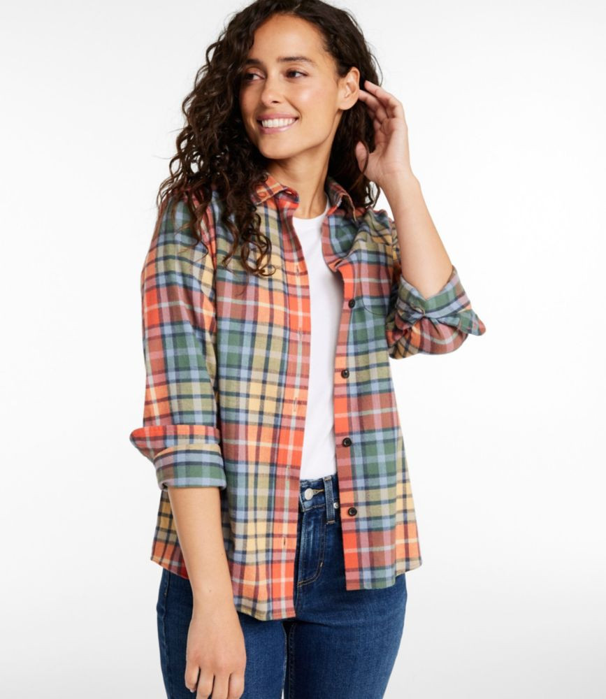 Women's Scotch Plaid Flannel Shirt, Relaxed Washed Buchanan Small L. L.Bean | L.L. Bean
