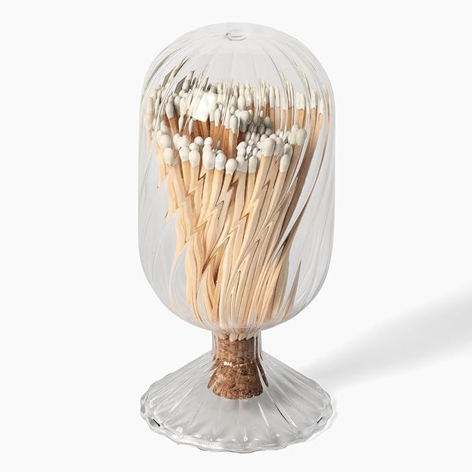 Premium Helix Glass Cloche - Matches In a Jar With Striker. | Long Matches for Candles, Fireplace... | Amazon (US)