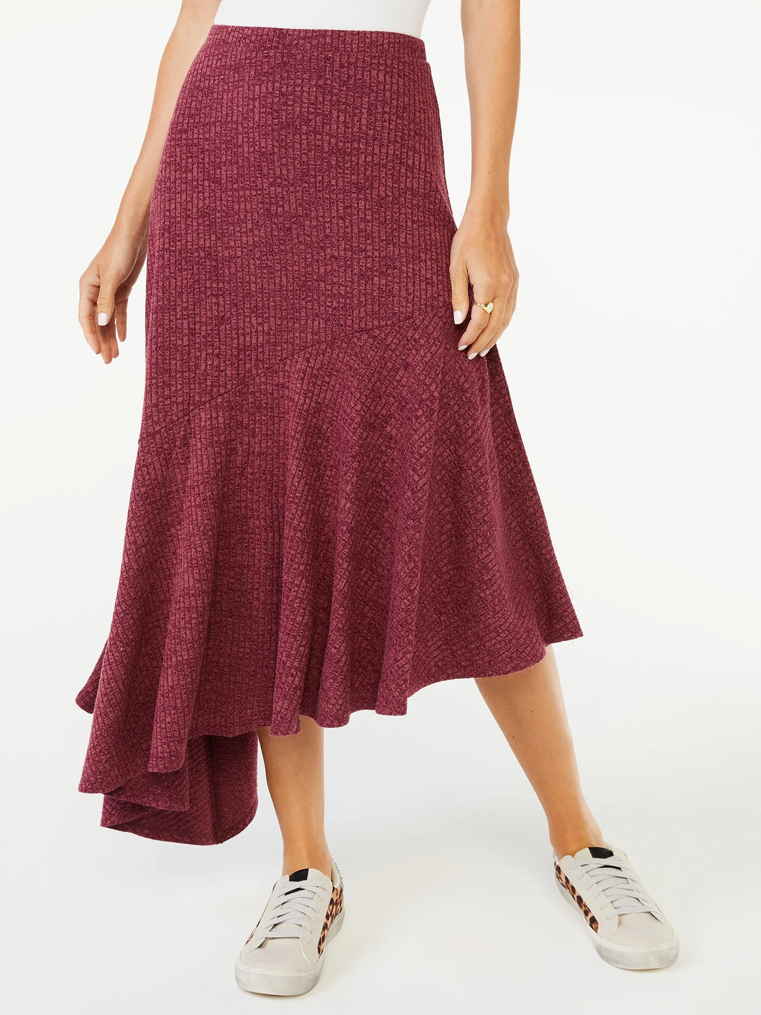 Scoop Women's Asymmetrical Midi Skirt - Walmart.com | Walmart (US)
