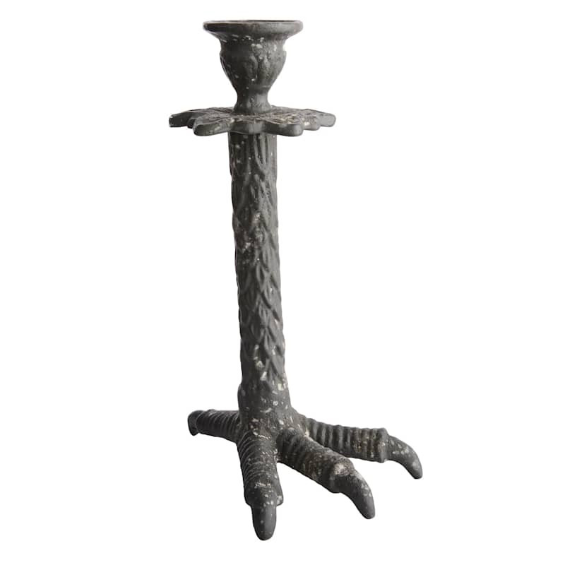Metal Silver Claw Candle Holder, 8.2" | At Home