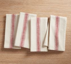 French Striped Organic Cotton Napkins - Set of 4 | Pottery Barn (US)