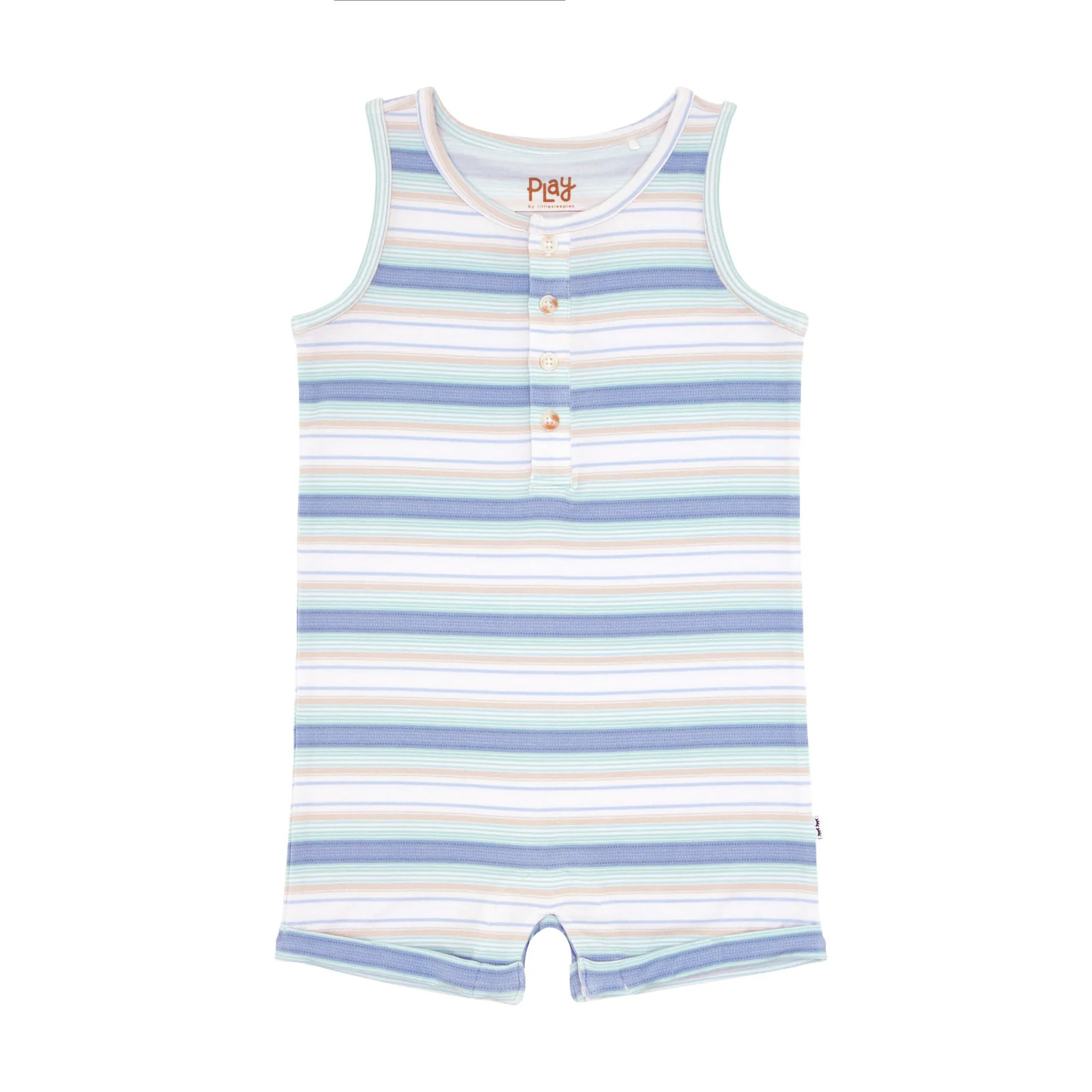 Surf Stripe Tank Button Romper | Little Sleepies