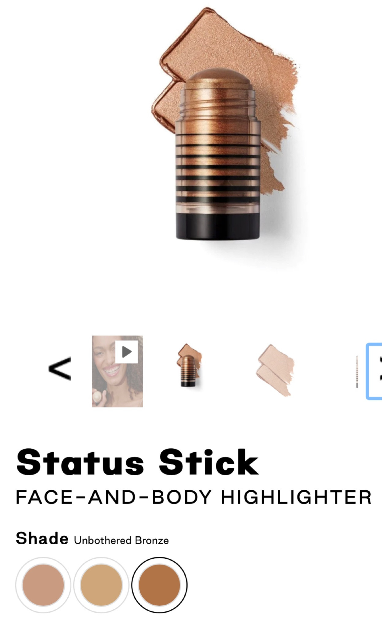 My favorite highlighting stick- face and body!! I’m tan naturally, so I love the bronze on my body. Gold or rose gold is nice on face! 

#LTKunder50 #LTKstyletip #LTKbeauty