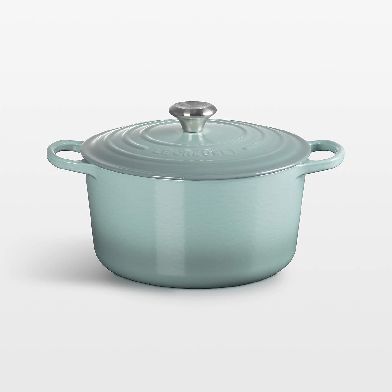 Le Creuset Signature 6.5-Qt. Chambray Enameled Cast Iron Deep Round Dutch Oven + Reviews | Crate ... | Crate & Barrel