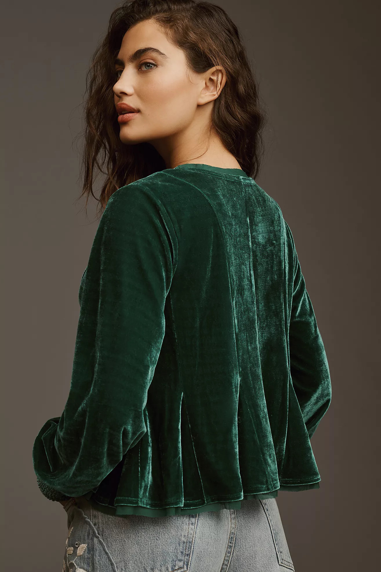 By Anthropologie Swing Velvet Peasant Top | Anthropologie (US)