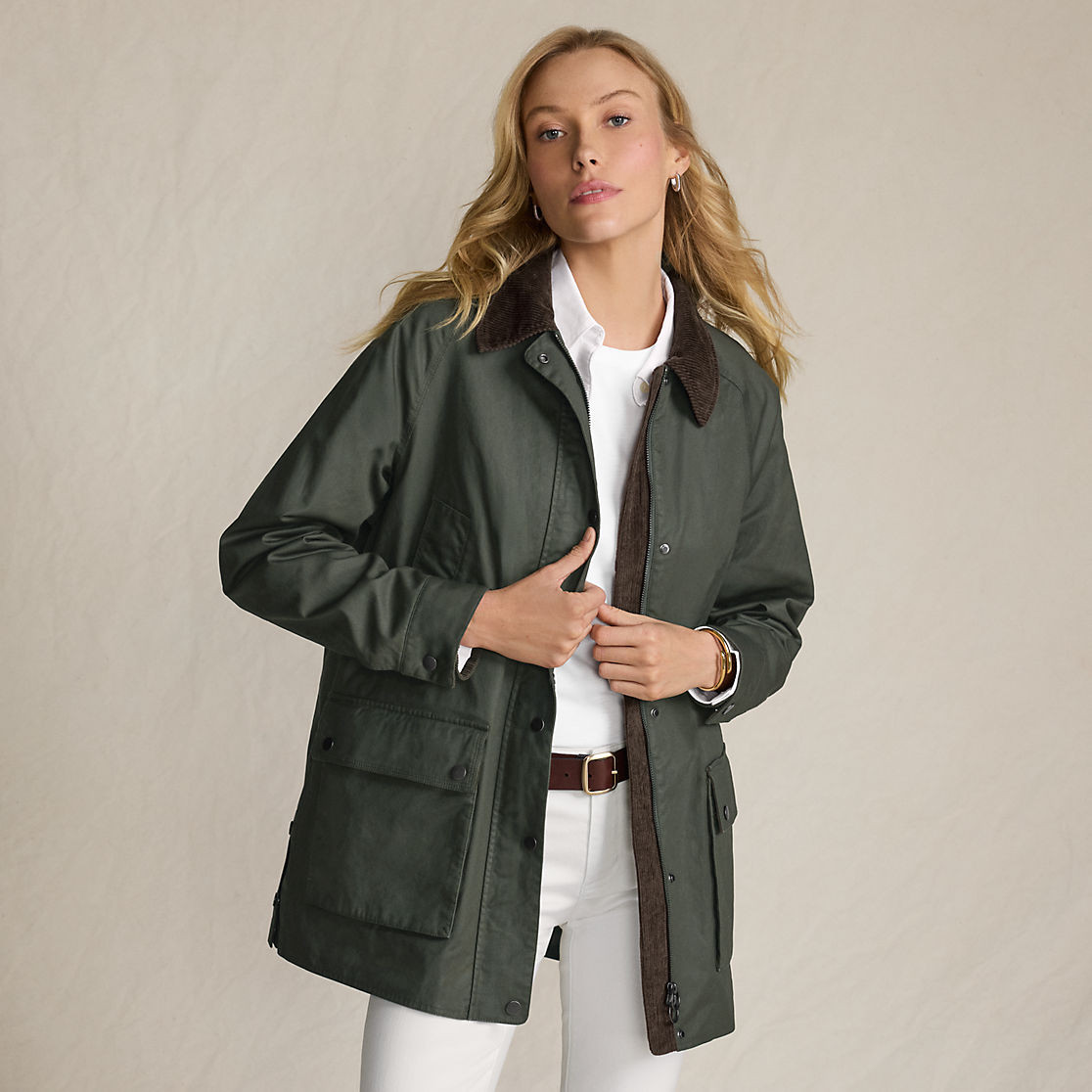 Women's Waxed Cotton Barn Coat | Lands' End (US)