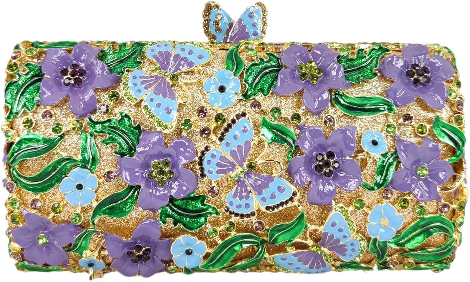 Boutique De FGG Small Flower Clutch Purses for Women Formal, Butterfly Crystal Clutch Evening Bag... | Amazon (US)