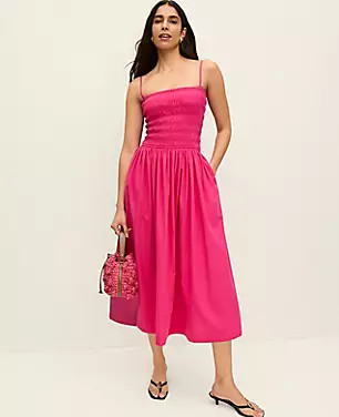 Smocked Flare Maxi Dress | Ann Taylor