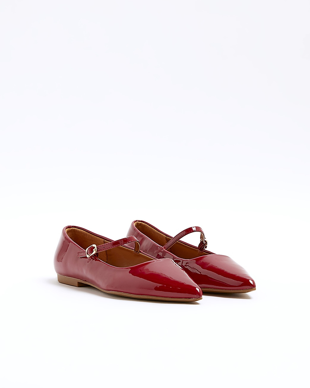 Red patent pointed ballet pumps | River Island (UK & IE)
