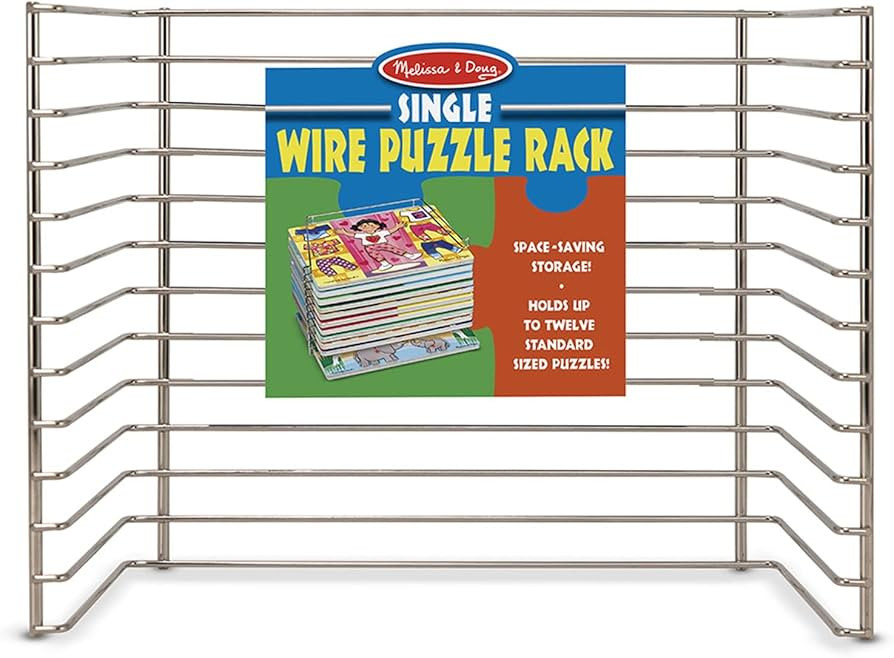 Melissa & Doug Puzzle Storage Rack - Wire Rack Holds 12 Puzzles - Puzzle Rack Organizer, Puzzle H... | Amazon (US)