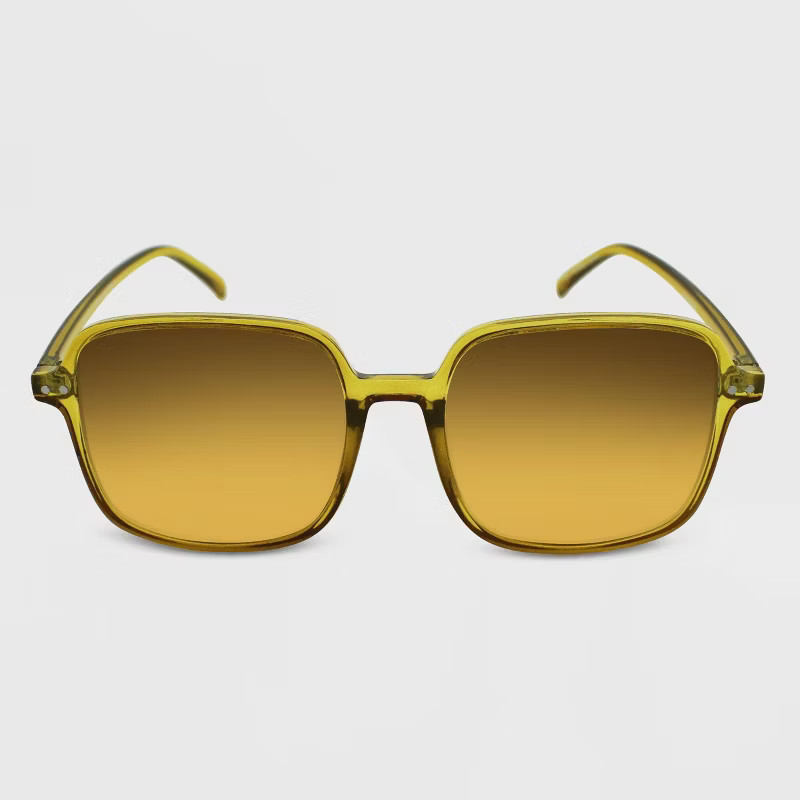 Women's Crystal Square Sunglasses - Wild Fable™ Yellow | Target