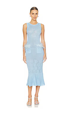 ANDREEVA Knit Dress in Blue from Revolve.com | Revolve Clothing (Global)