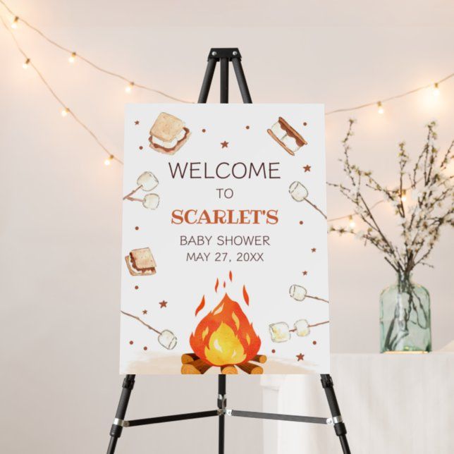 S'more Bonfire Baby Shower Welcome Sign | Zazzle | Zazzle