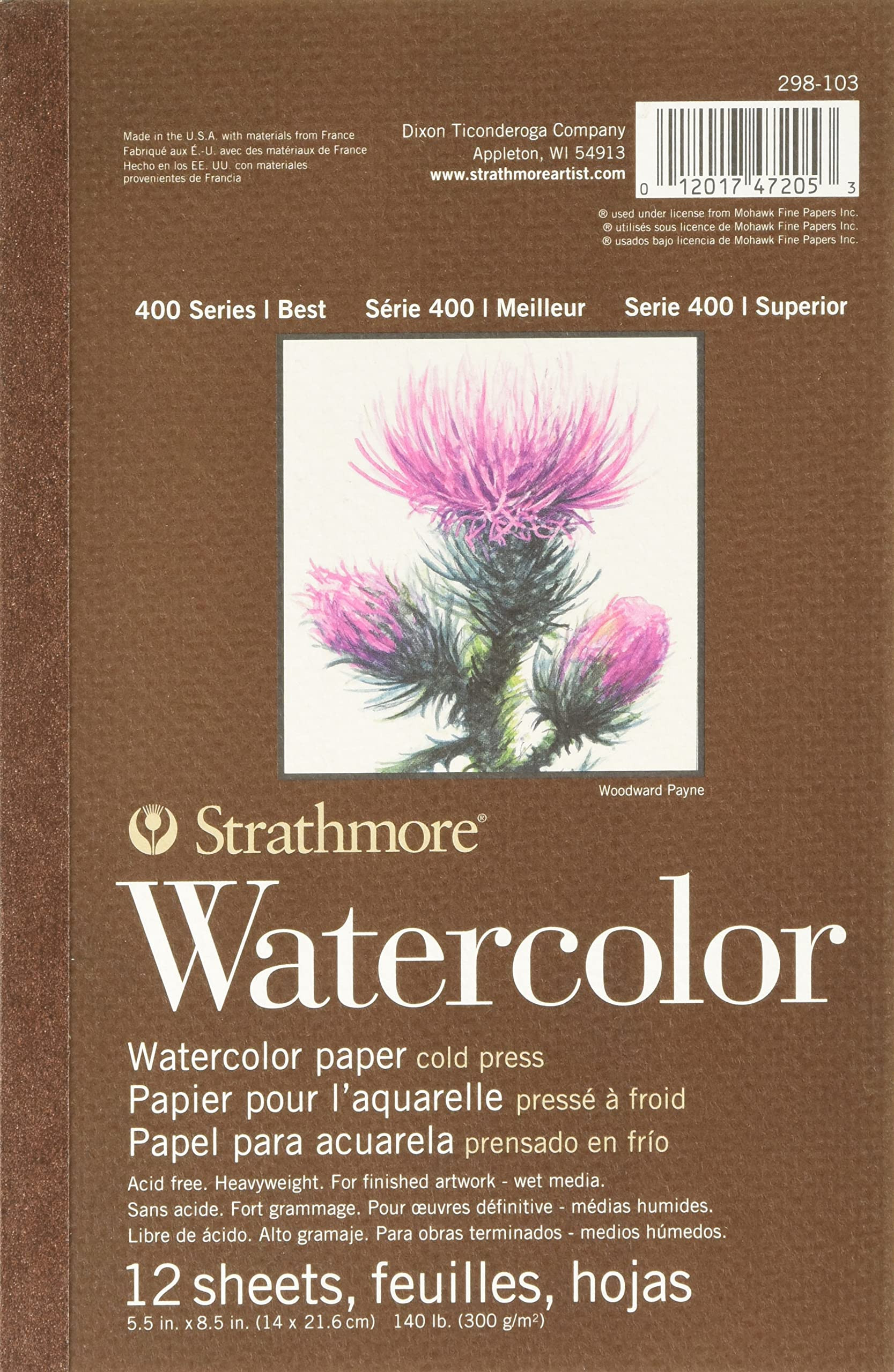 Strathmore (298-103 400 Series Watercolor Pad, 5.5"x8.5", 12 Sheets , White | Amazon (US)