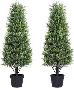 3ft Cedar Topiary Trees Artificial Outdoor Set of 2 Pack, 36 Inch Faux Plants UV Resistant, Fake ... | Amazon (US)