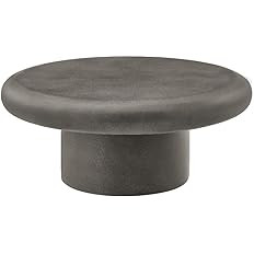 Modway Argos Round Concrete Coffee Table in Gray - Cement Low Coffee Table for Sitting on The Flo... | Amazon (US)