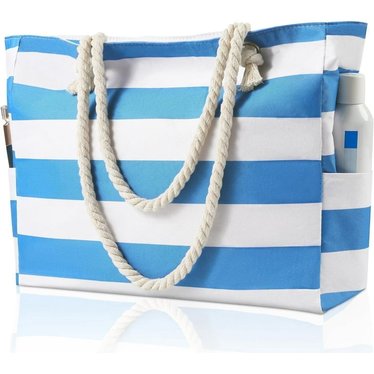 Lohol Women’s Beach Tote Bag – Large Waterproof and Sandproof Canvas Bag with Zipper for Pool... | Walmart (US)