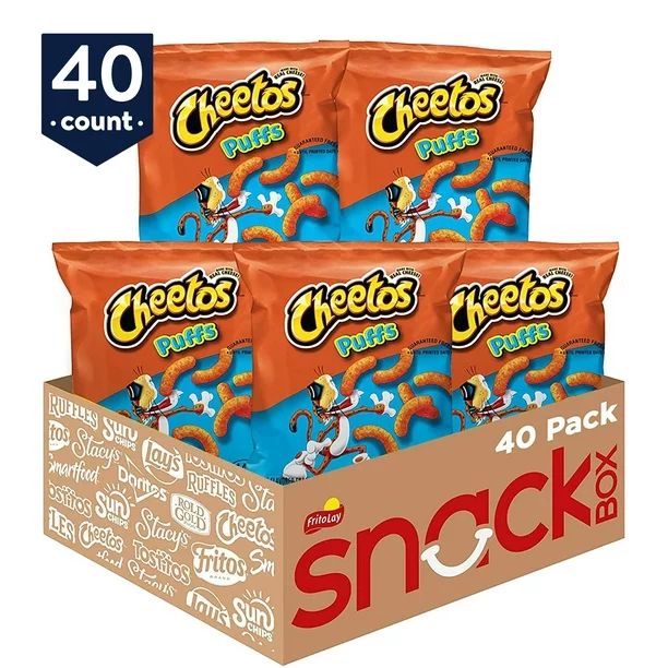 Cheetos Puffs Cheese Flavored Snacks, 0.875 oz Bags, 40 Count - Walmart.com | Walmart (US)