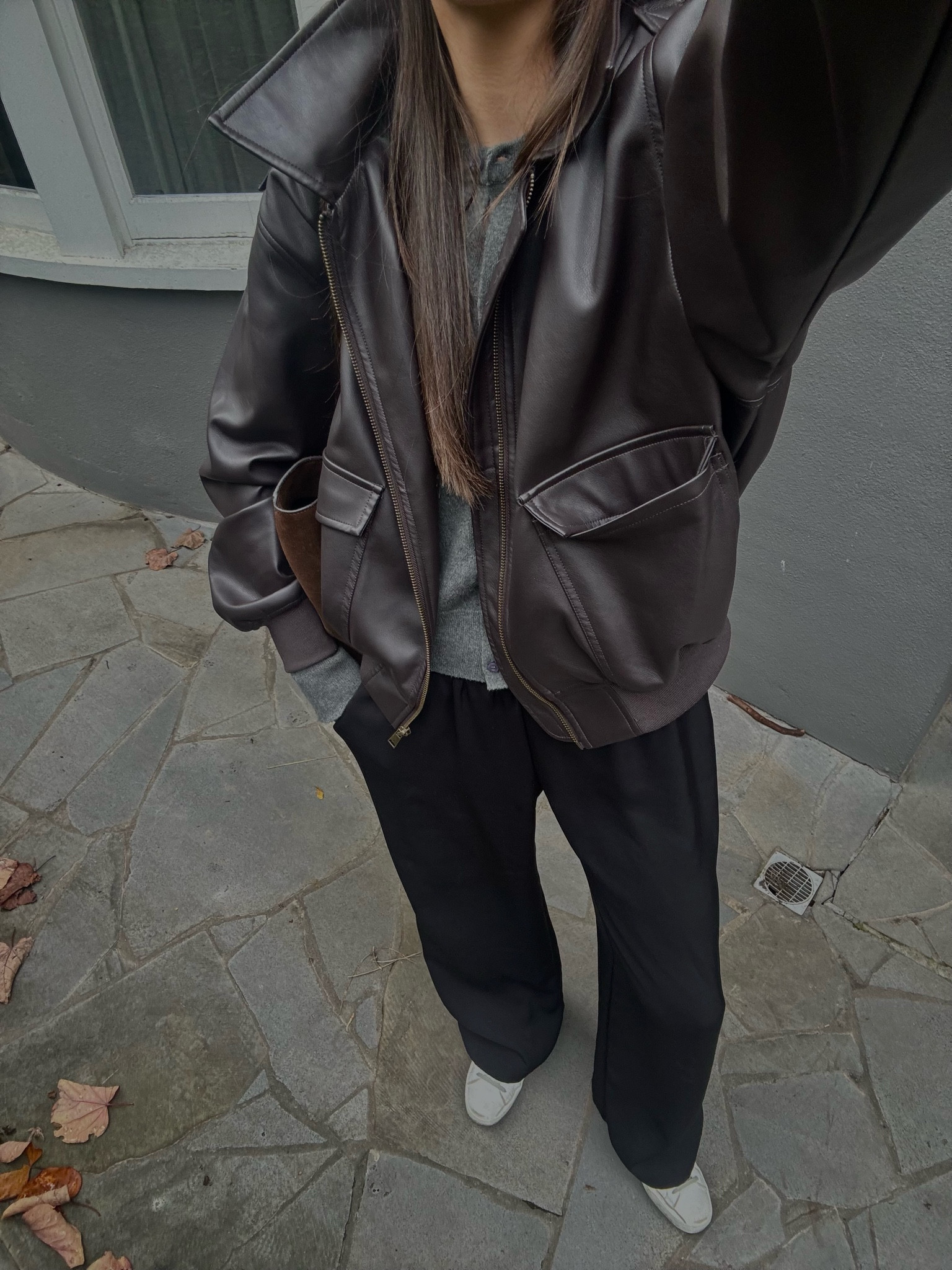 Favourite throw on chocolate faux leather jacket- I got in a size 10 to be a bit more Oversized 
Pants are Kookai but I want the henne ones attached
Shoes are golden goose I’ve linked similar on sale at net a porter  

#LTKautumn #LTKaustralia #LTKwinter