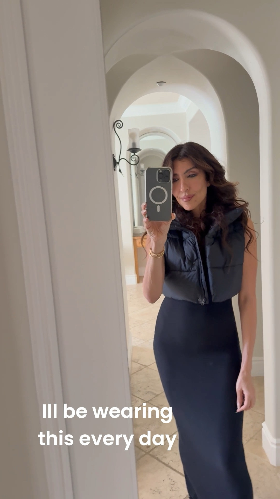 The Layer You Didn’t Know You Needed
From gym days to dinner nights, this black puffer vest  just gets it.
I’ve worn it with my @SKIMS bodycon dress and chunky boots, but it’s just as good with joggers and a baseball cap, or over a hoodie and leather pants for an edge.
 #LTKFinds #WinterStyle
