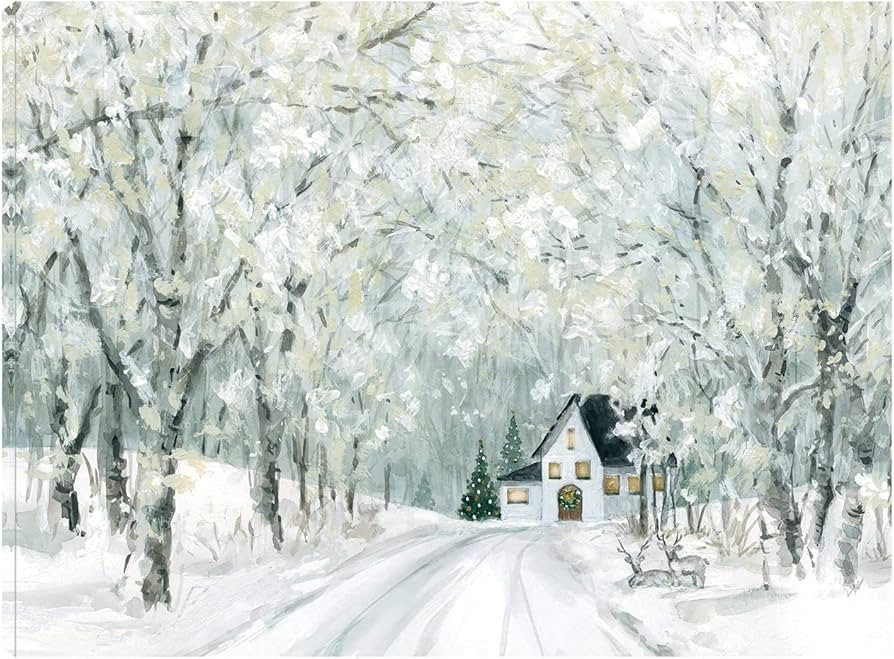 Fine Art Canvas Christmas Lane Canvas Print by Artist Carol Robinson for Living Room, Bedroom, Ba... | Amazon (US)