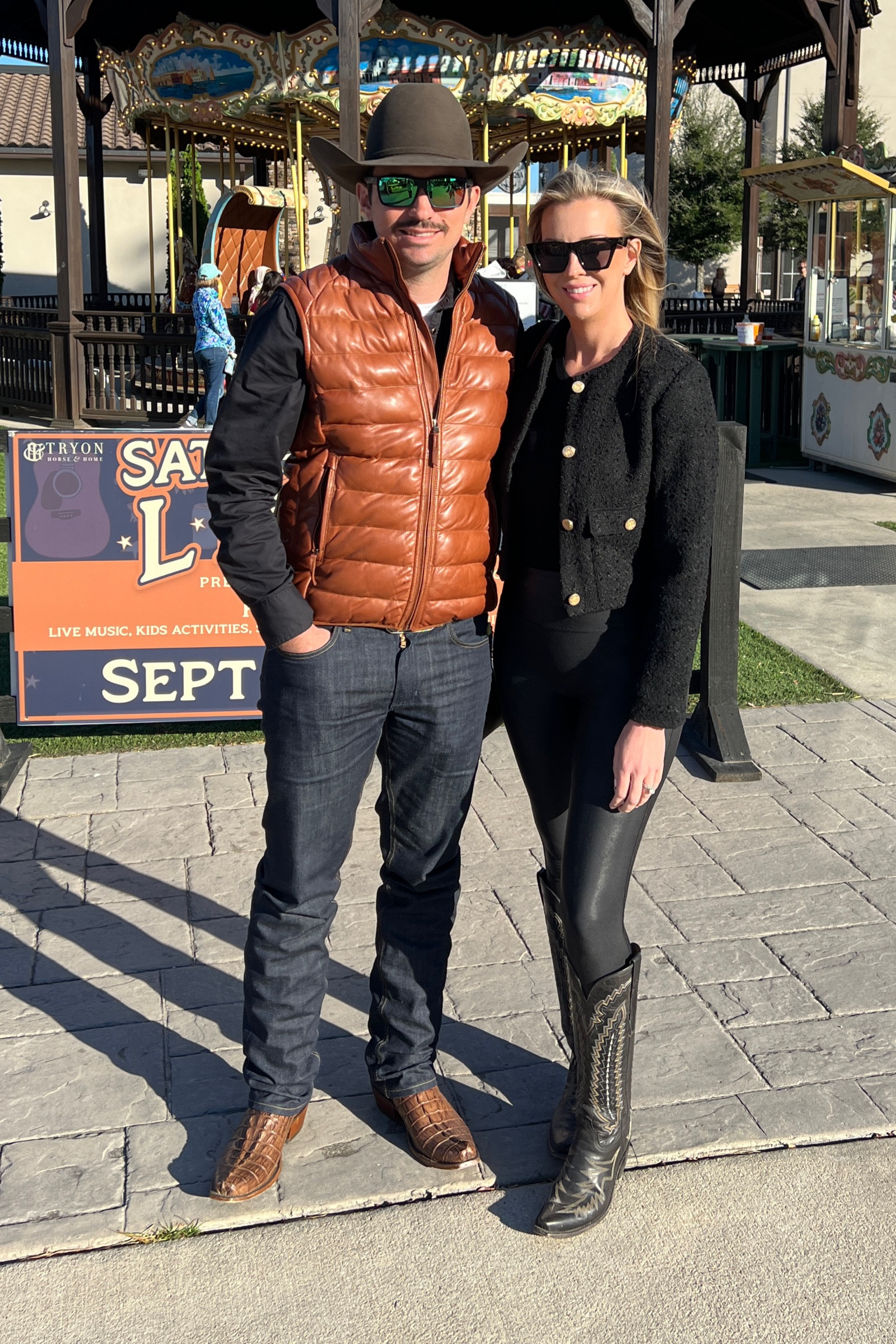 Family photo at the rodeo with my husband! Fall fashion we’ll be repeating for sure.

My outfit: 5’8” size 2-4
jacket - size small
black bodysuit - amazon find
boots - order half size down

Josh’s outfit:
vest- size medium
boots - half size down 


#lucchese #cowboyboots #rodeo #fallfashion #familyphotos #boots

#LTKSeasonal #LTKover40 #LTKmens