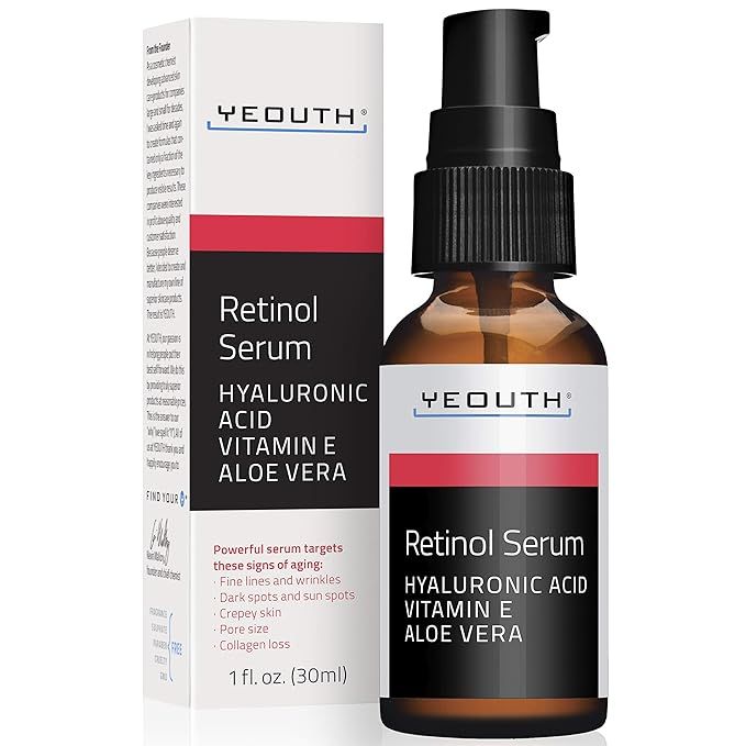 Retinol Serum 2.5% with Hyaluronic Acid, Aloe Vera, Vitamin E - Boost Collagen Production, Reduce... | Amazon (US)