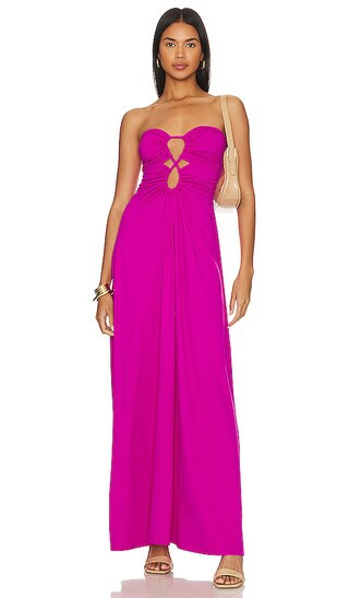 Circle Front Maxi Dress in Magenta | Revolve Clothing (Global)