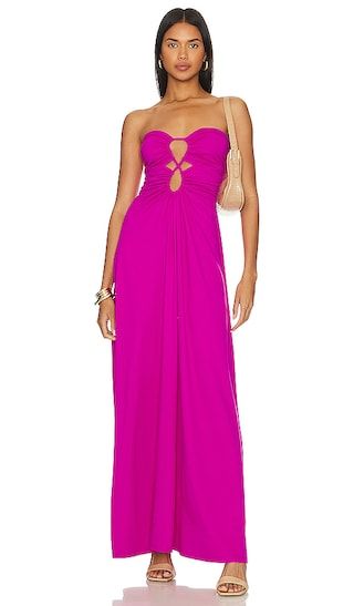 Circle Front Maxi Dress in Magenta | Revolve Clothing (Global)
