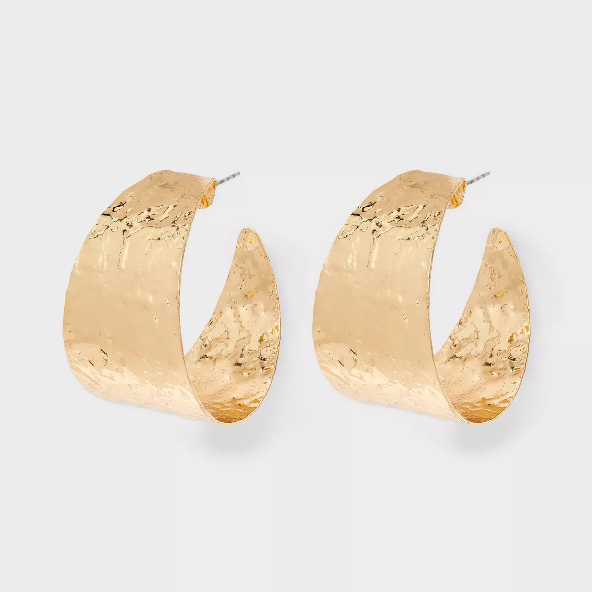 Hammered Hoop Earrings - A New Day™ Gold | Target