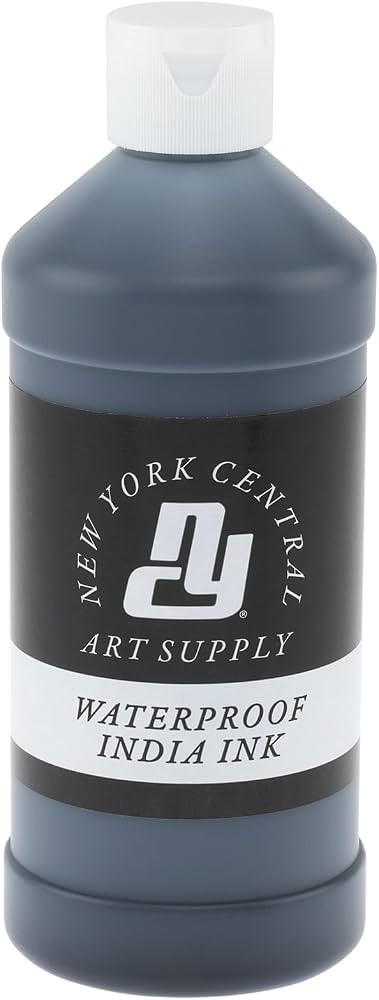 New York Central® India Ink 16oz Bottle - Make an Impact with Matte Black India Ink, Perfect for... | Amazon (US)
