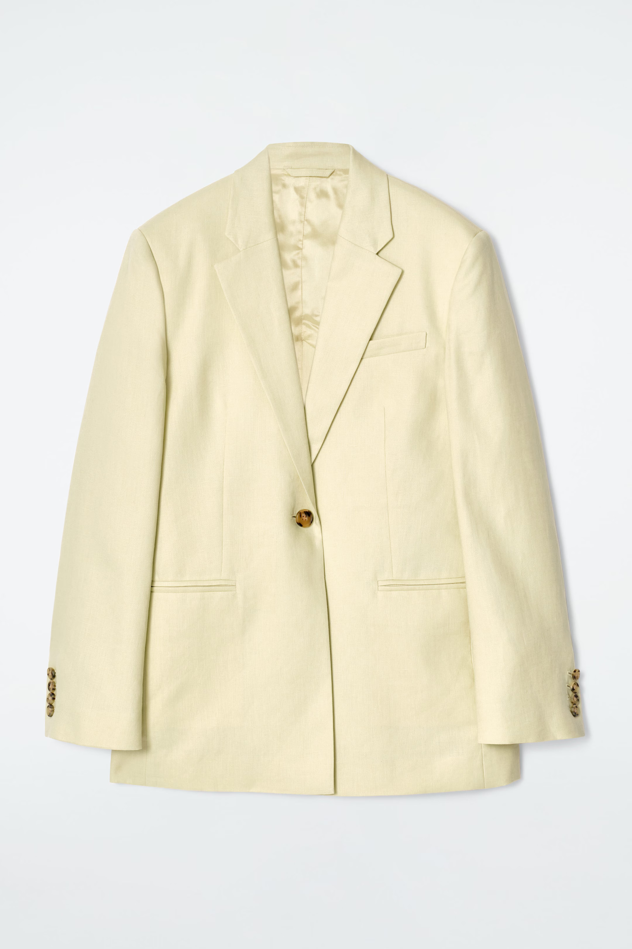 BLAZER LARGO MEZCLA DE LINO REGULAR FIT - AMARILLO MANTEQUILLA | COS (EU)