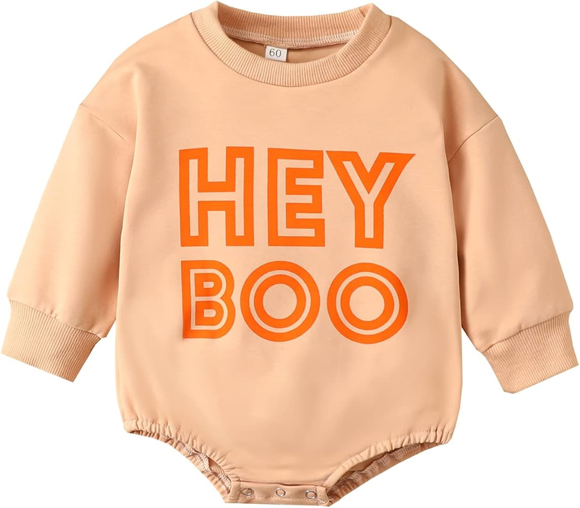 Ayalinggo Toddler Infant Baby Girl Boy Halloween Outfit Pumpkin Sweatshirt Oversized Onesie Bubbl... | Amazon (US)