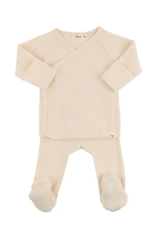 oh baby! Twinkle Pointelle Kimono Set in Natural at Nordstrom, Size 3M | Nordstrom