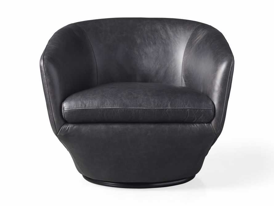 Pelton Leather Swivel Chair | Arhaus