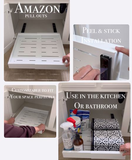 Amazon custom size pull outs for cabinet organization. Peel and stick application 

#LTKVideo #LTKHome