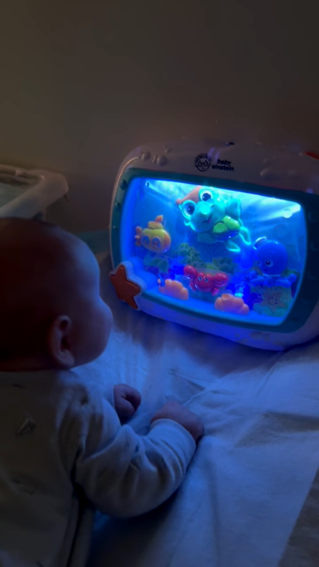 Nathan absolutely adores doing his tummy time while watching the Baby Einstein aquarium! It can play music or do the white noise! Either way it’s awesome and the only time he is okay staying on his belly for more than a minute so far! It really should be attached to the crib but we haven’t gotten a crib just yet, so it is free standing leaning against the wall! 

#LTKKids #LTKFamily #LTKBaby