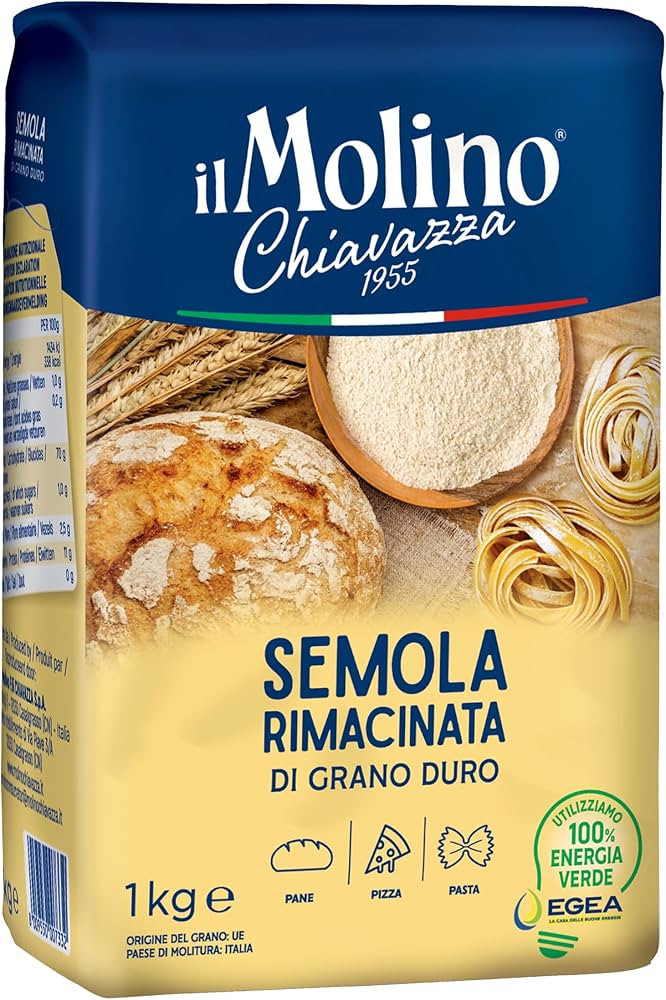 il Molino Chiavazza Semola Rimacinata 1kg | Premium Italian Semolina Flour for Pizza, Breads & Fr... | Amazon (UK)