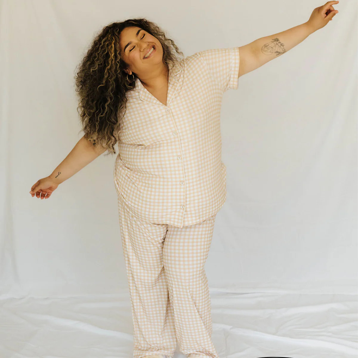 Gingham Ribbed Pajama Set | Shop Staykation