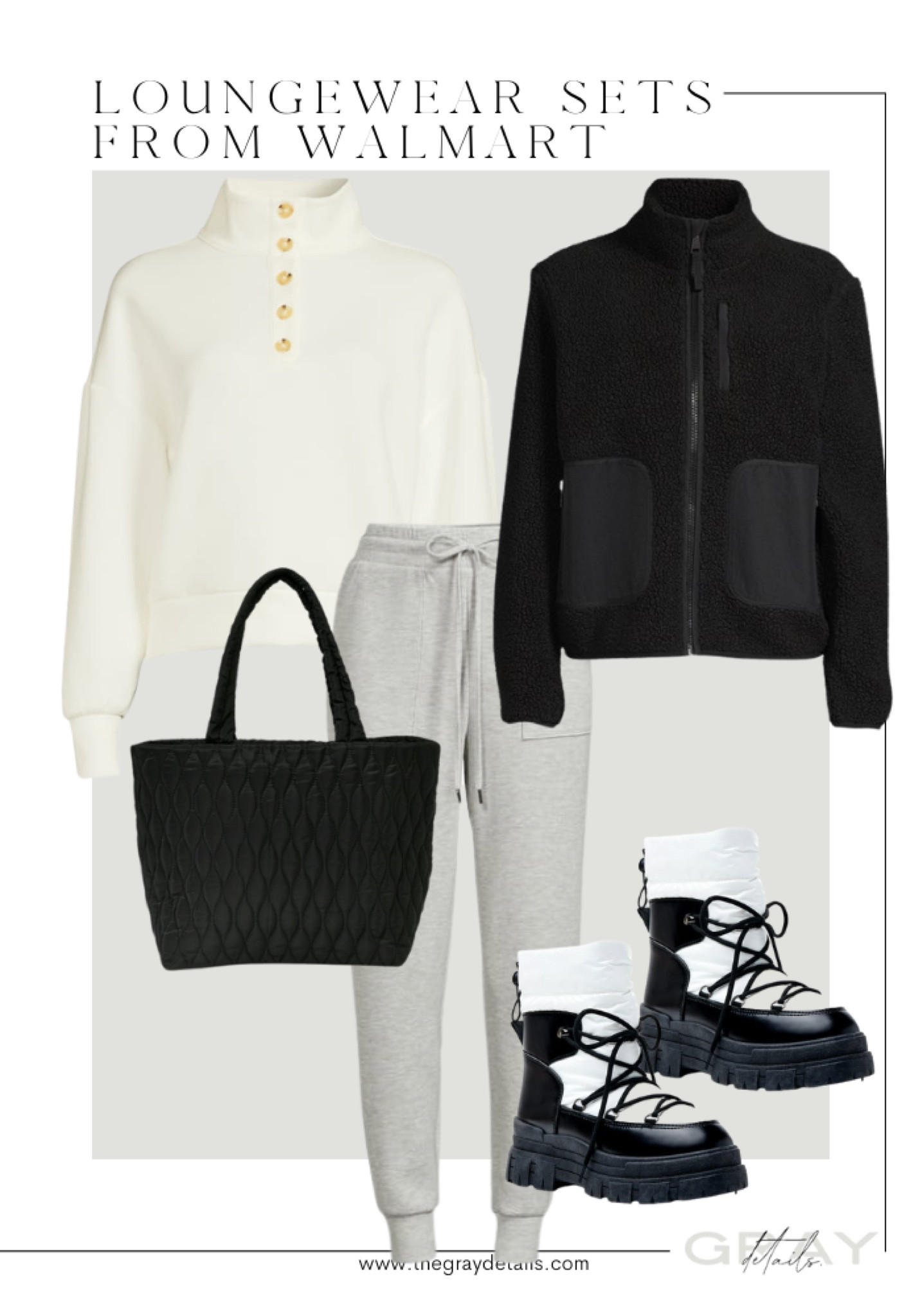 Casual loungewear from Walmart. This fleece jacket and scuba sweatshirt and jogger made for the perfect casual winter outfit. Pair with snow boots on a cold day. 

#LTKunder100 #LTKunder50 #LTKtravel